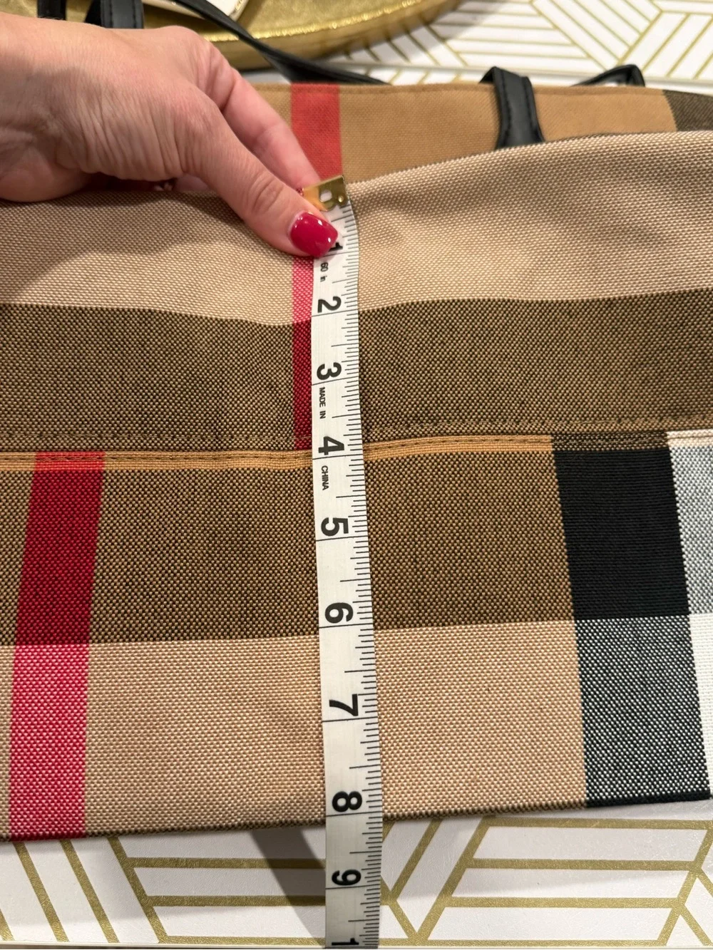 Plaid tote bag
